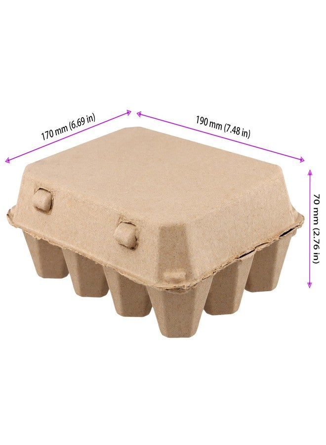 HOIGON 50 PCS 12 Cell Empty Paper Egg Cartons, Sturdy Pulp Fiber Egg Container Holder With Lids, Recycled Cardboard Egg Cartons - Image 2